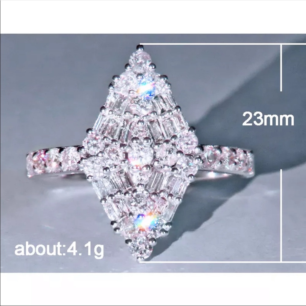 Women 925 Silver White Sapphire Wedding Ring - Picture 11 of 11